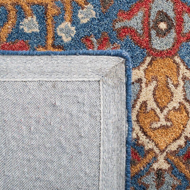 Antiquity Blue and Red Hand-Tufted Wool Area Rug