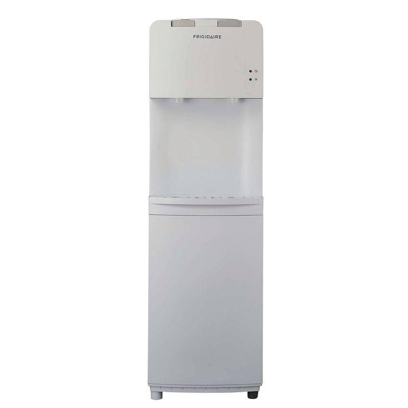 Frigidaire Water Cooler White: Freestanding Electric Dispenser, 5 Gallon Capacity, Hot & Cold, Safety Switch