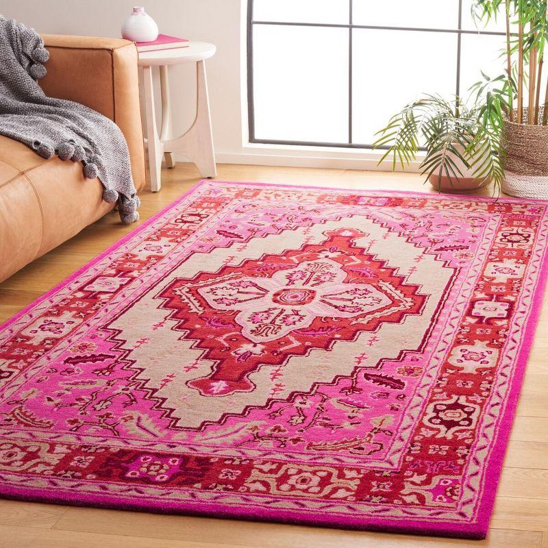 Bellagio BLG545 Hand Tufted Area Rug - Red Pink/Ivory - 5'x8' - Safavieh.