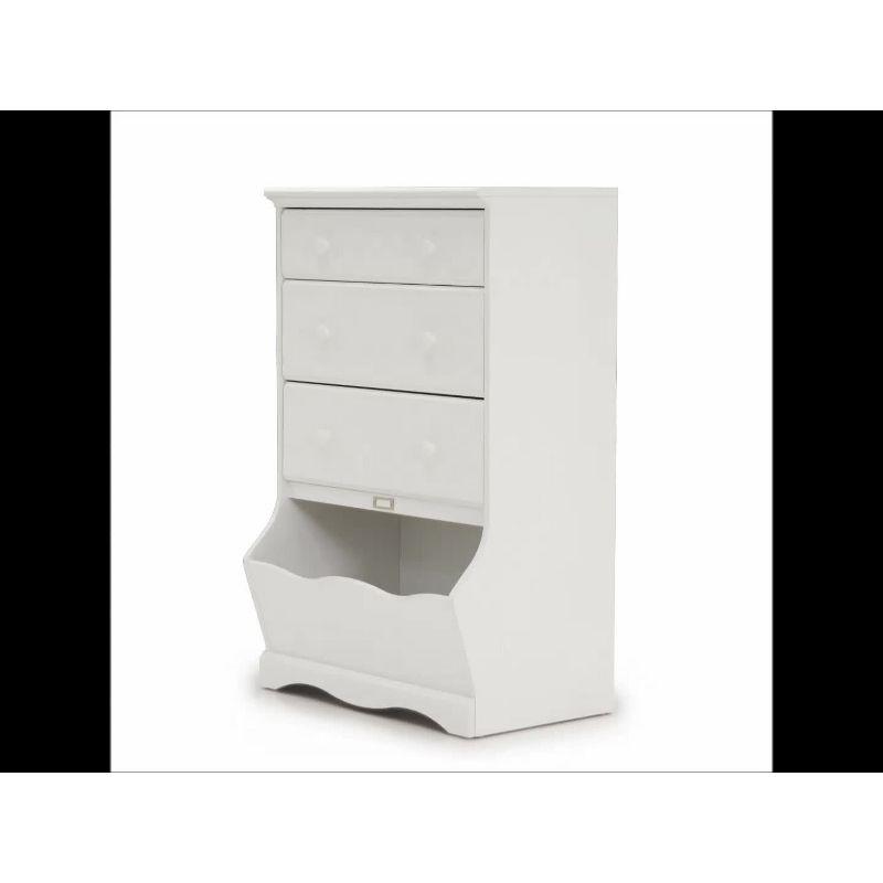 Soft White Whimsical 3-Drawer Child's Chest with Storage Bin