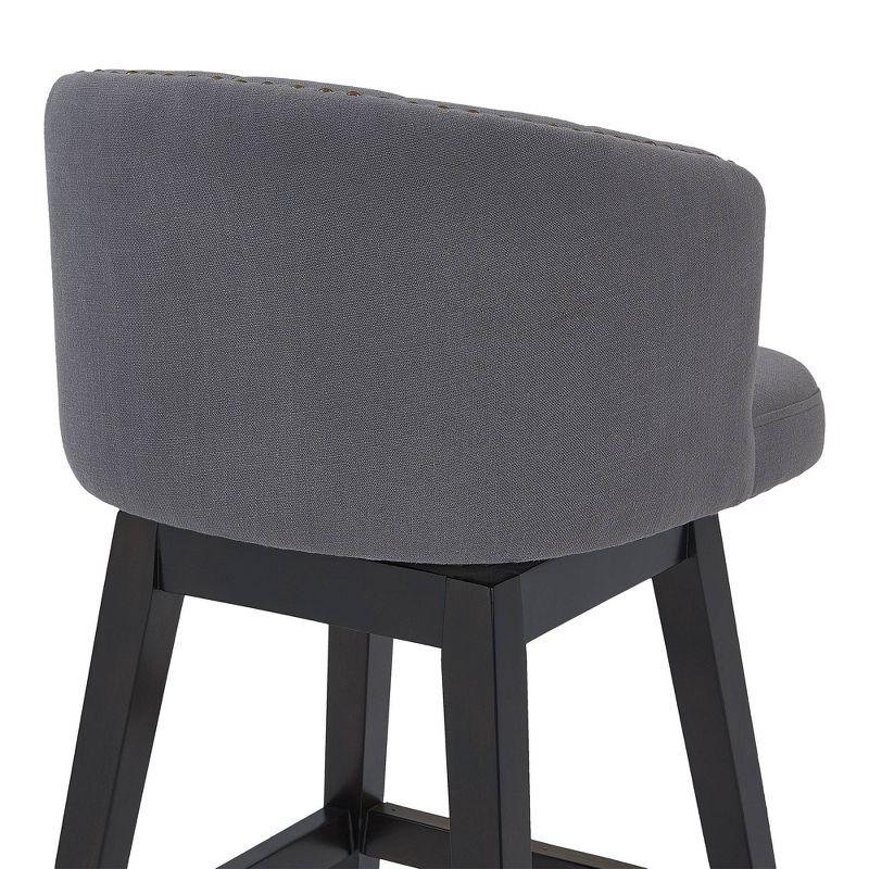 26" Celine Fabric Wood Swivel Tufted Counter Height Barstool - Armen Living