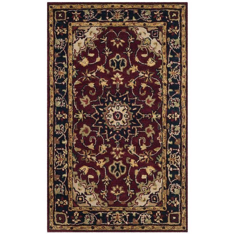 Classic CL362 Hand Tufted Accent Rug - Burgundy/Navy - 3'x5' - Safavieh.