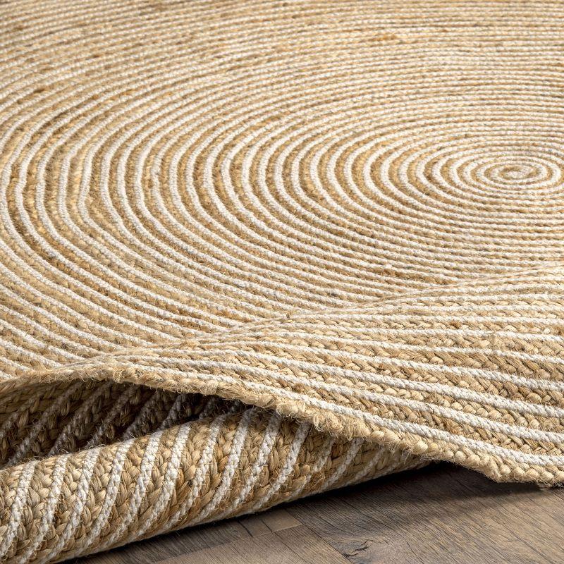 Handmade Braided Cotton-Blend 6' Round Area Rug in Natural