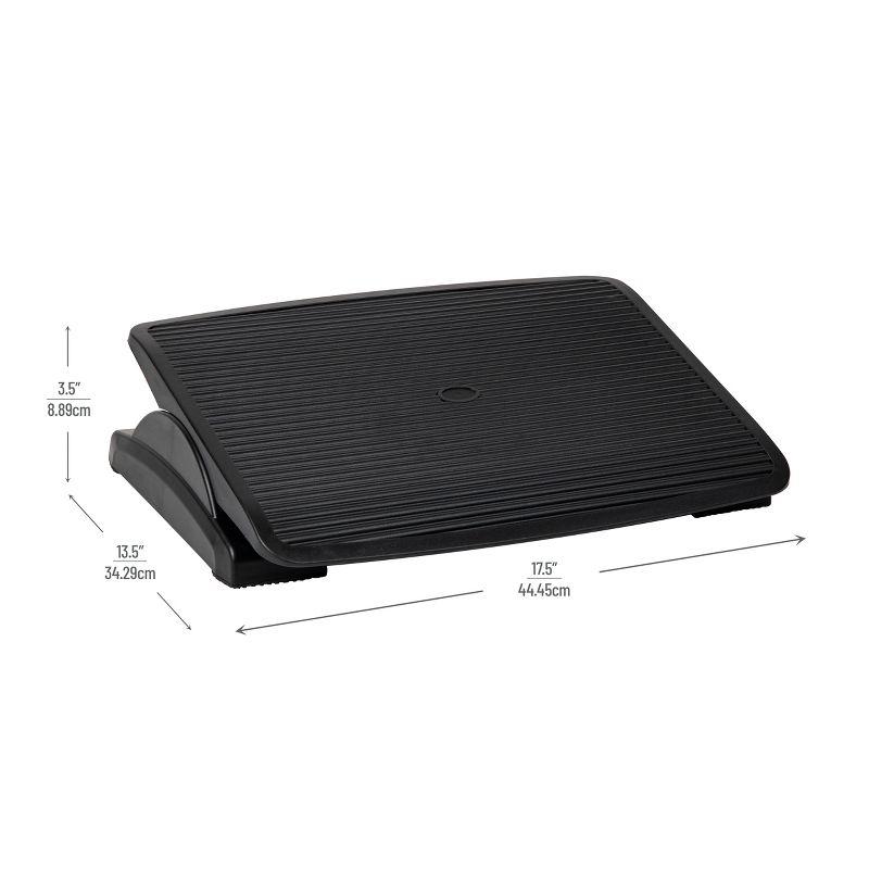 Mind Reader Foot Rest, Under Desk at Work, Ergonomic, Height Adjustable, Office, Plastic, 17.5"L x 13.5"W x 3.5"H