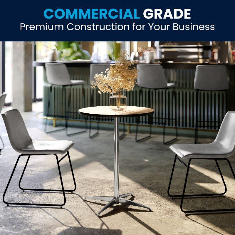 Flash Furniture Marrel Round Wood Cocktail Table with Columns