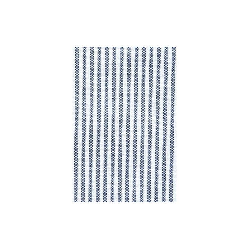 Lands' End Cotton Oxford Stripe Bed Sheet Set - King - Deep Sea Navy Stripe