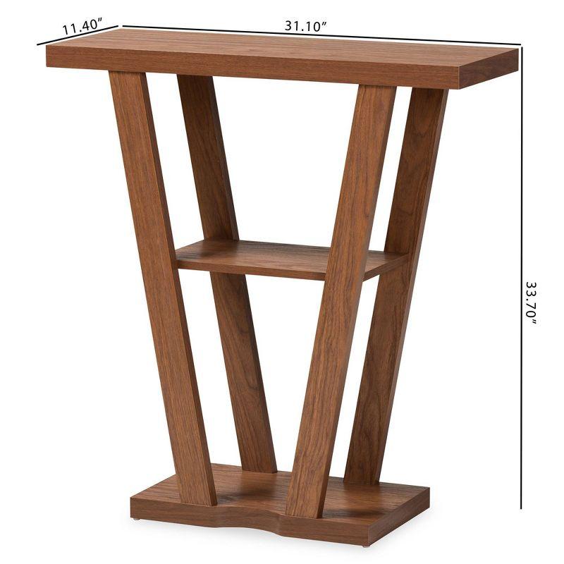 Walnut Brown Modern Wood Console Table with Storage