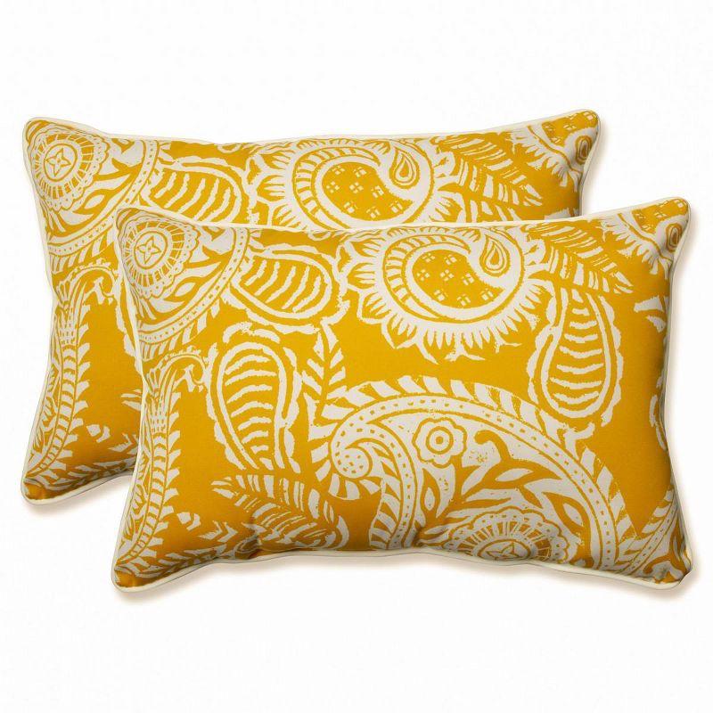 Pillow Perfect Addie Paisley Indoor/Outdoor Reversible Throw Pillow (Set of 2)