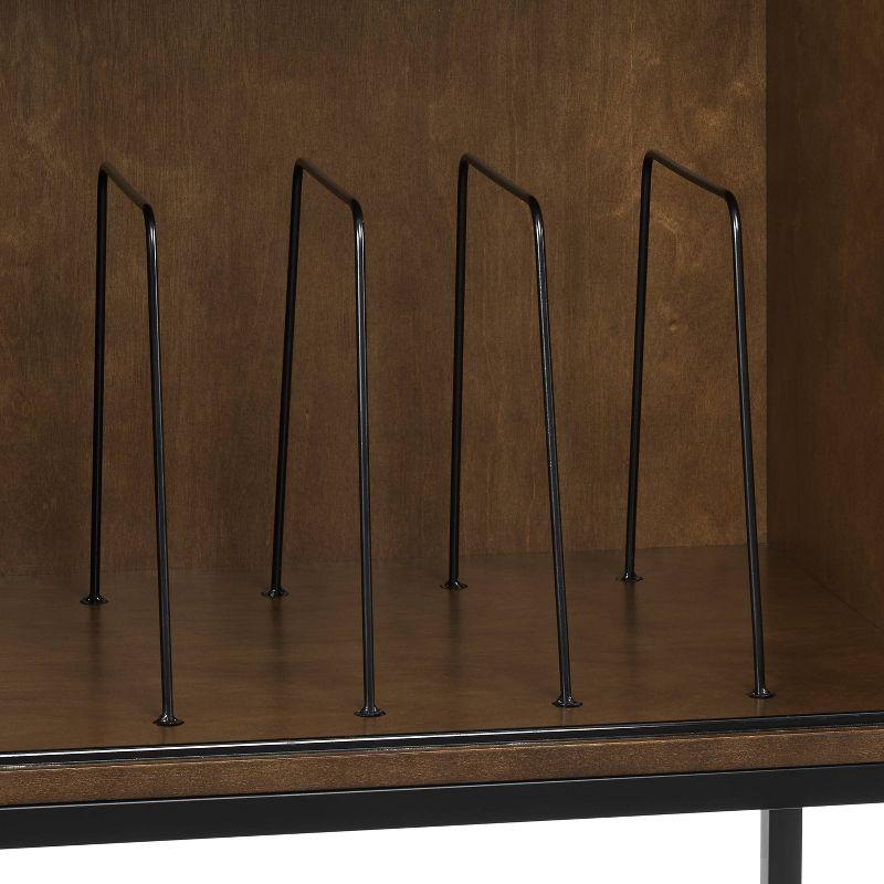 Byron Media Console Brown/Black - Crosley: Sliding Door, Adjustable Shelf, Cable Management