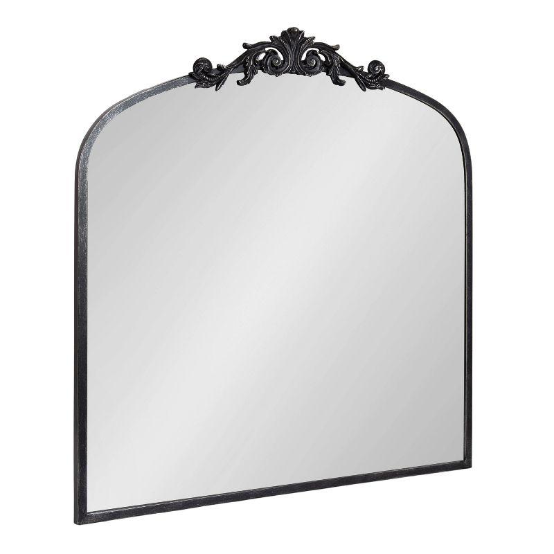 Kate & Laurel All Things Decor 28"x30" Arendahl Traditional Arch Mirror Black: Baroque-Inspired, No Assembly Required