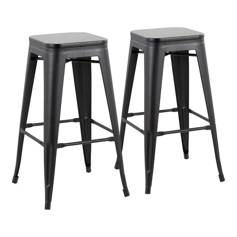 Industrial Charm 30'' Black Wood and Metal Bar Stool