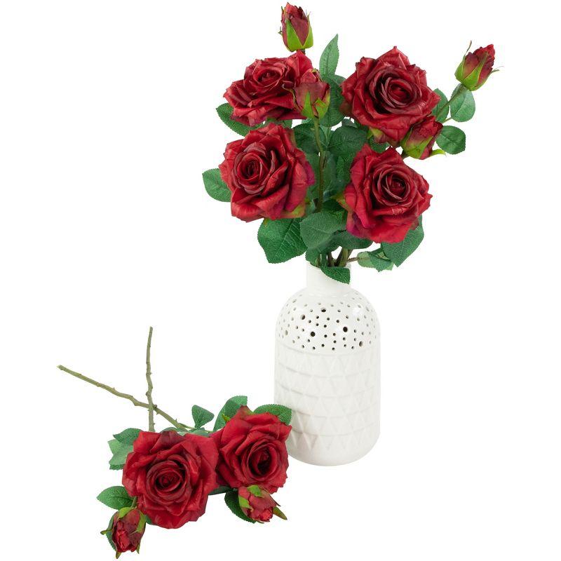 Northlight Real Touch™ Red Artificial Rose Stems, Set of 6 - 19"