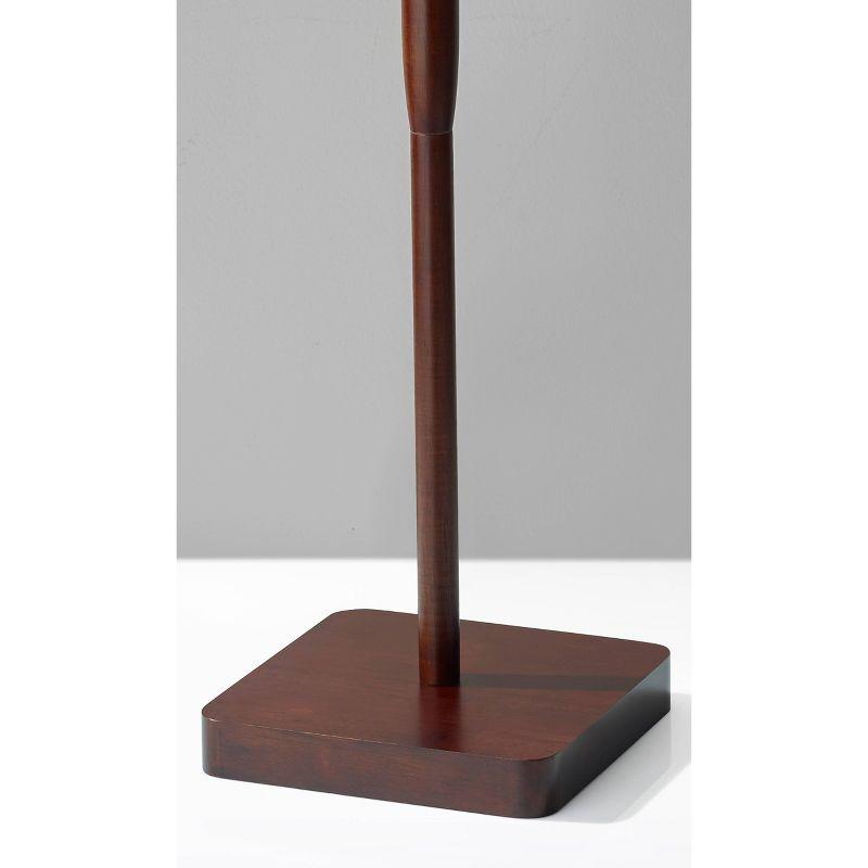 Adesso 58.5" 3-way Ellis Floor Lamp Brown: ETL Listed, Acrylic Shade, Turn Knob Switch