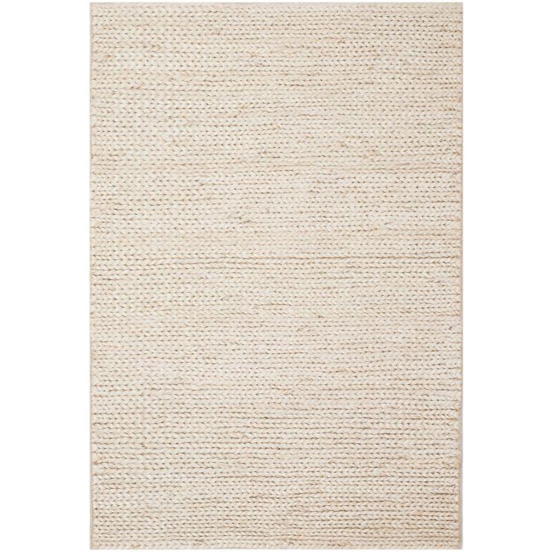 Ivory Hand-Knotted Jute 4' x 6' Non-Slip Area Rug