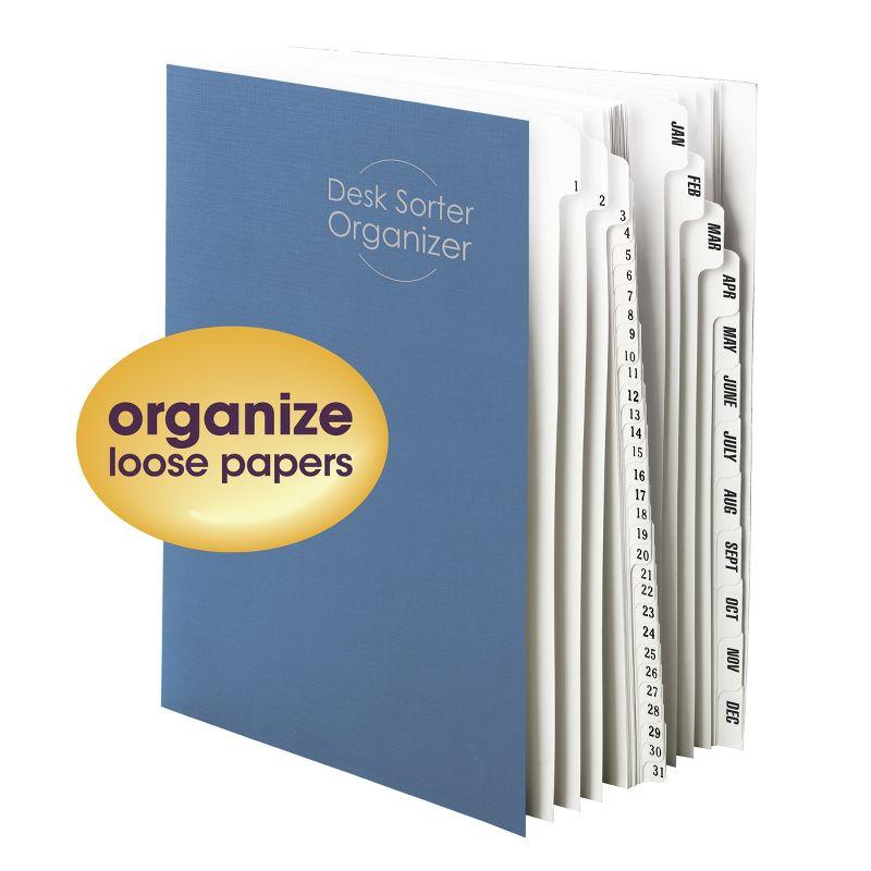 Smead Desk File/Sorter, Daily (1-31) and Monthly (Jan.-Dec.), 43 Dividers, Letter Size, Dark Blue (89235)