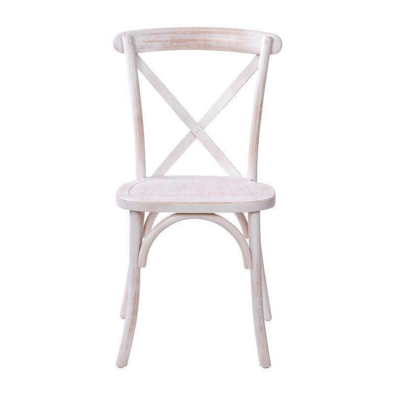 Merrick Lane X-Back Bistro Style Wooden High Back Dining Chair in Lime Wash