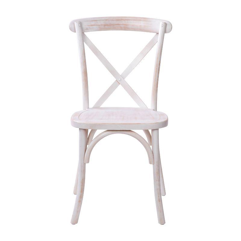 Lime Wash High Back Cross X Wood Dining Chair