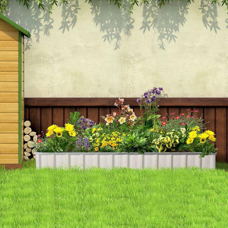 Outsunny 8 ft x 3 ft Metal Raised Garden Bed & Reviews | Wayfair