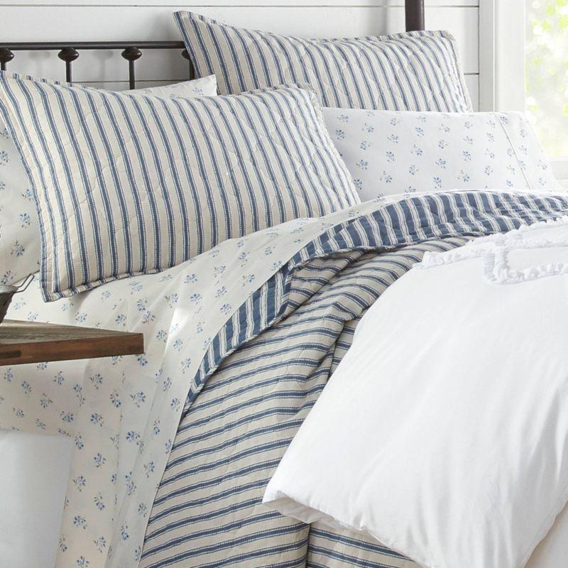 Willow Way Ticking Stripe Quilt & Sham Set - Stone Cottage