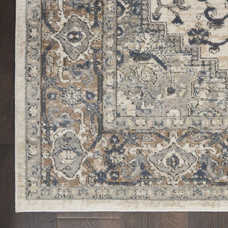Nourison Concerto Center Medallion Indoor Rug Ivory Grey 8'10" x 11'10"
