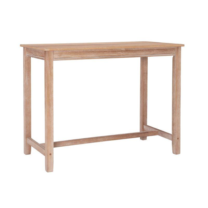 3pc Claridge Backless Stools Counter Height Dining Set Natural - Linon: Rustic Acacia Wood, Linen Upholstery