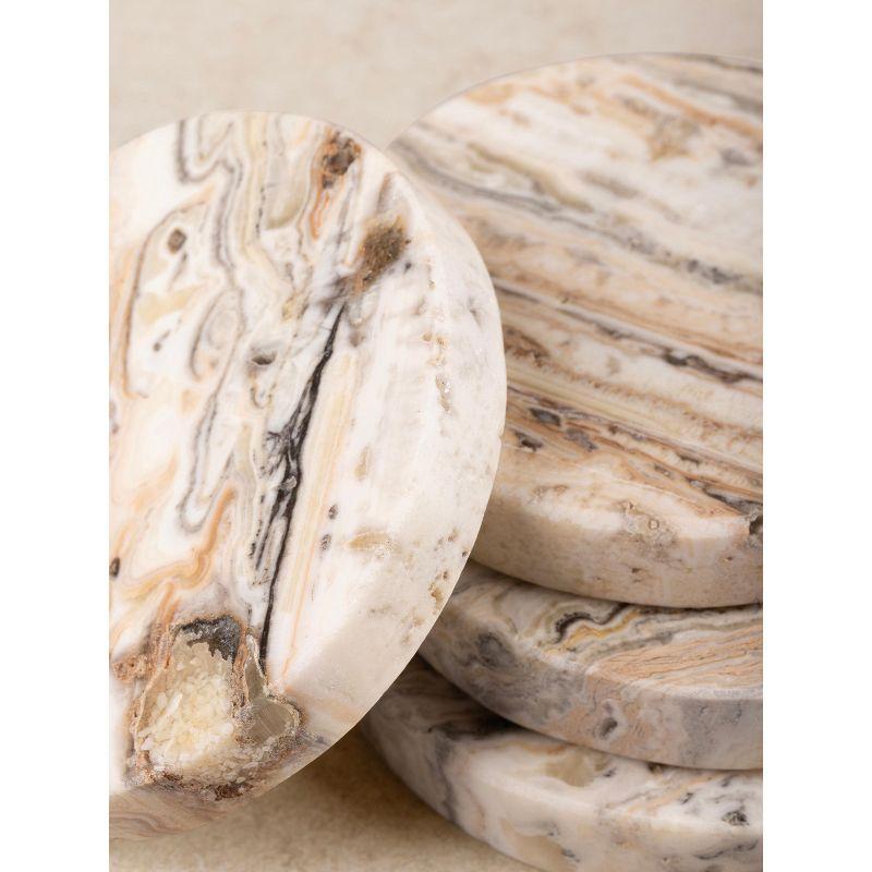 Tasmania Brown Onyx Coasters, Set of 4