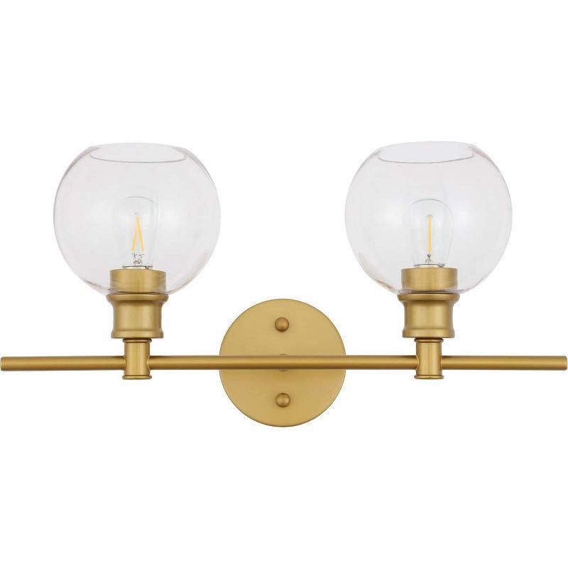 Elegant Lighting Collier 2 light Brass and Clear glass Wall sconce