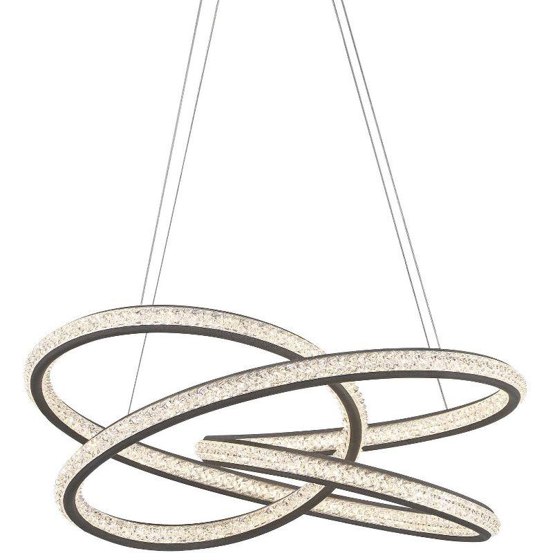 Sand Gray Spiral LED Pendant Light with Steel Frame