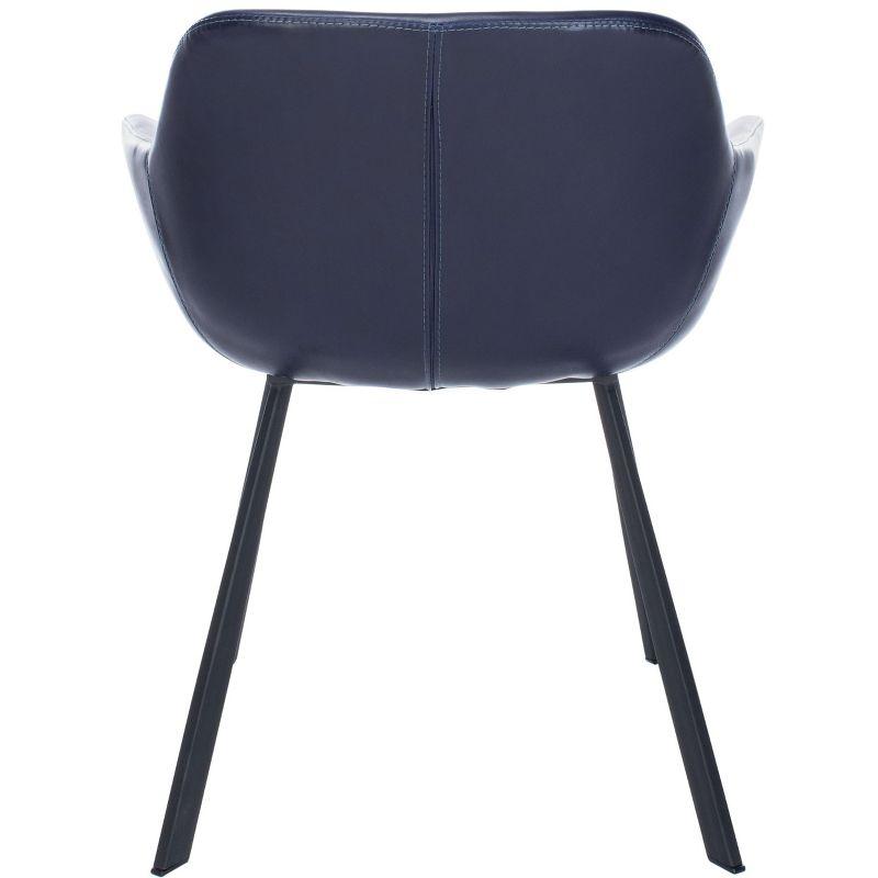 Arlo Mid-Century Dining Chair (Set of 2) - Midnight Blue/Black - Safavieh