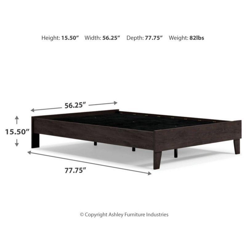 Full Piperton Platform Bed Black - Signature Design by Ashley: Modern Style, MDF Frame, No Box Spring Needed