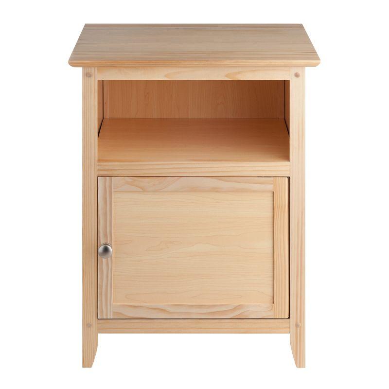 Winsome Henry Nightstand Natural: Bedside Table with Cabinet Door, Wood Veneer, MDF Frame, Assembly Tools Provided