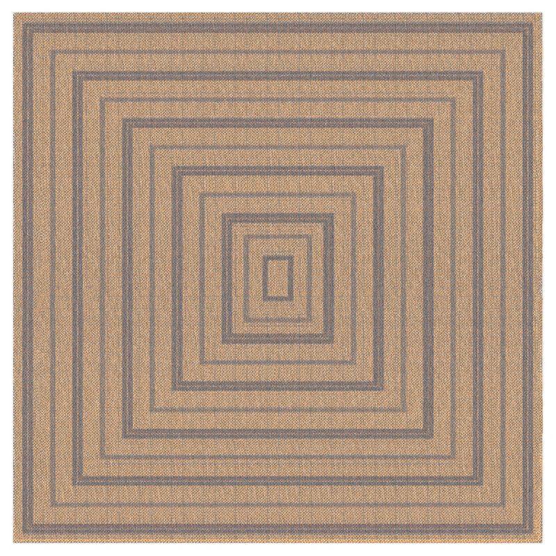 Liora Manne Sahara Multi Border Indoor/Outdoor Rug Navy 7'10" Square