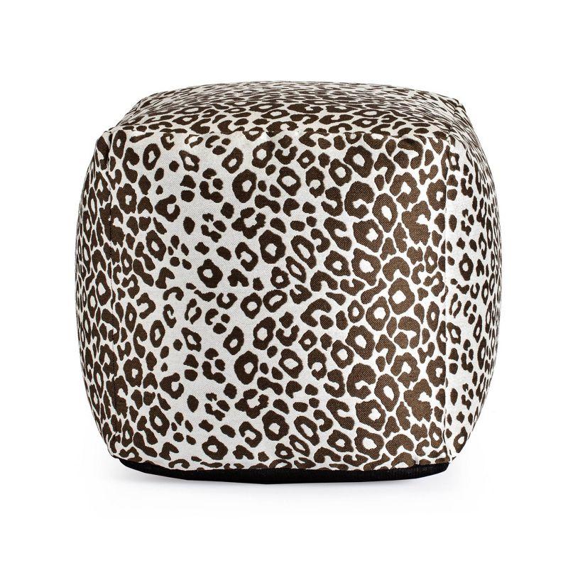 Amur Casual 19" Brown & Ivory Jacquard Pouf