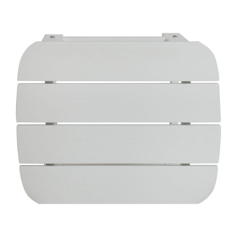 Merrick Lane Poly Resin Indoor/Outdoor All-Weather Adirondack Side Table in White