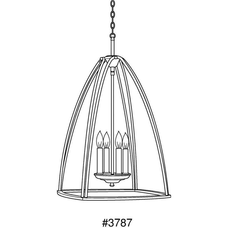 Progress Lighting Tally 4-Light Foyer Brushed Nickel Pendant, Open Foyer, White Glass Shade