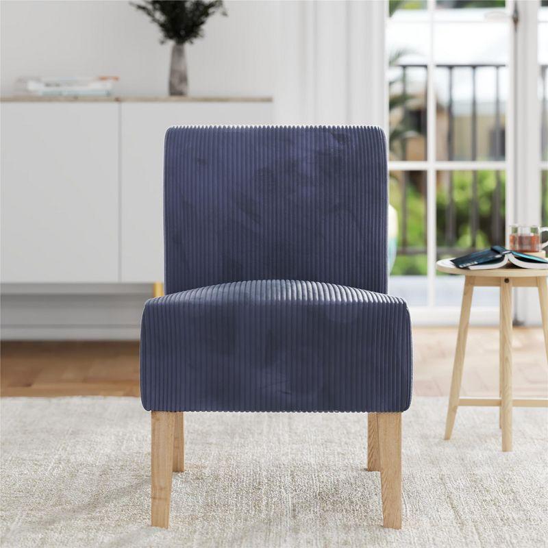 DHP Hazen Armless Upholstered Accent Chair, Navy Corduroy