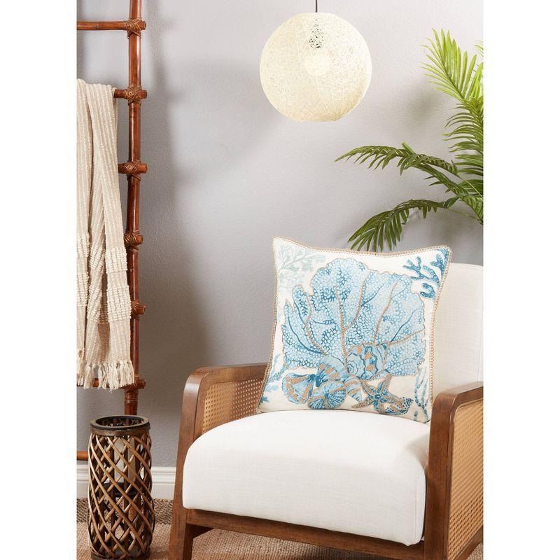 Saro Harbor Collection Cotton Throw Pillow
