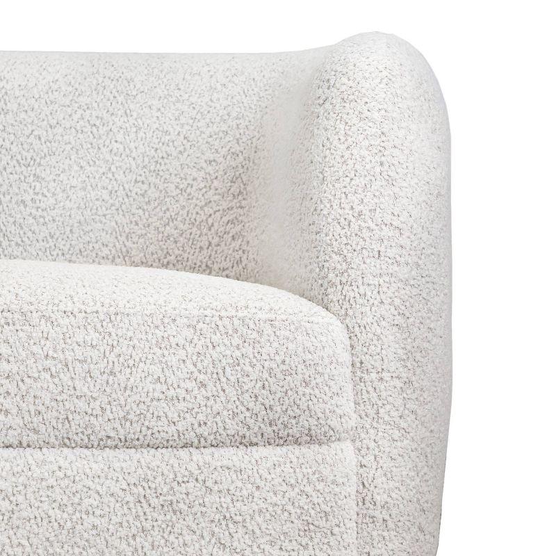 HOMES: Inside + Out 63.75" Pinehush Boho Curved Boucle Fabric Loveseat with Pocket Coil Cushions