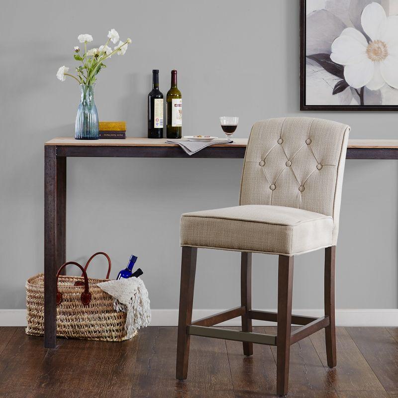 Khloe Tufted Counter Height Barstool Tan - Madison Park