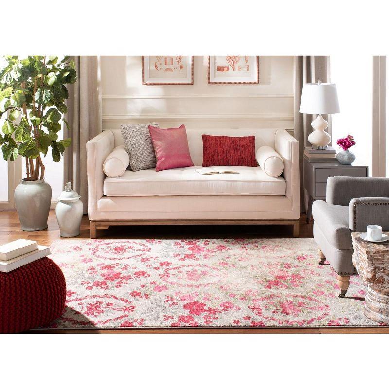 Monaco MNC205 Power Loomed Indoor Area Rug - Ivory/Pink - 6'7"x9'2" - Safavieh.