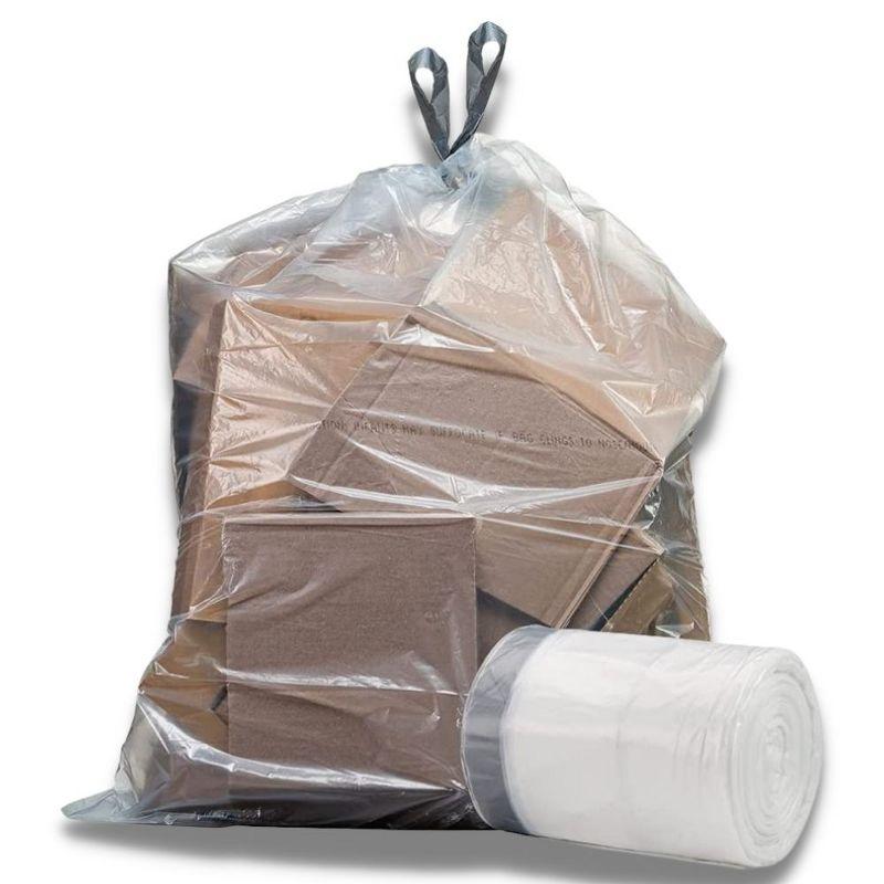 Plasticplace 13 Gallon Extra Tall Drawstring Trash Bags, Clear (200 Count)