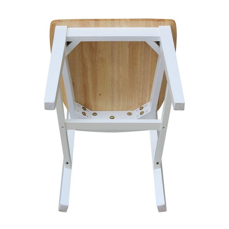 Set of 2 San Remo Splatback Dining Chairs White/Natural - International Concepts: Hardwood Frame, Armless Design