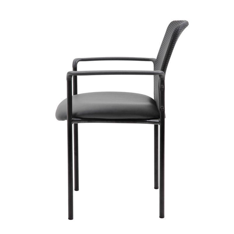 Guest Chair Black - Boss Office Products: Modern Upholstered Office Seating with Lumbar Support, Fixed Arms