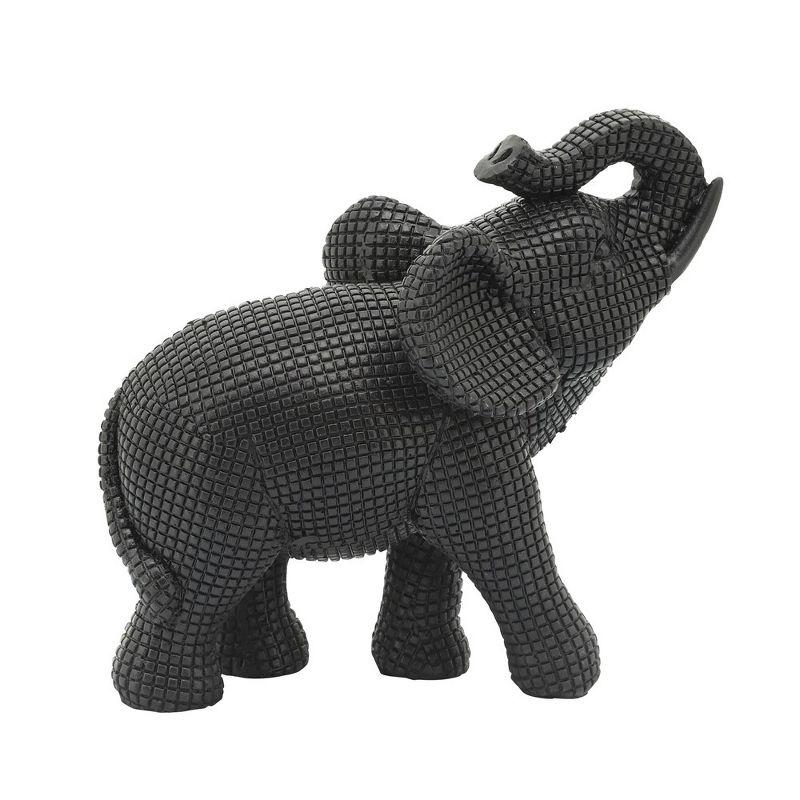 Sagebrook Home 7" Elephant Sculpture - Decorative Polyresin Elephant Statue For Home Decor - Table Accent, Desktop Figurine