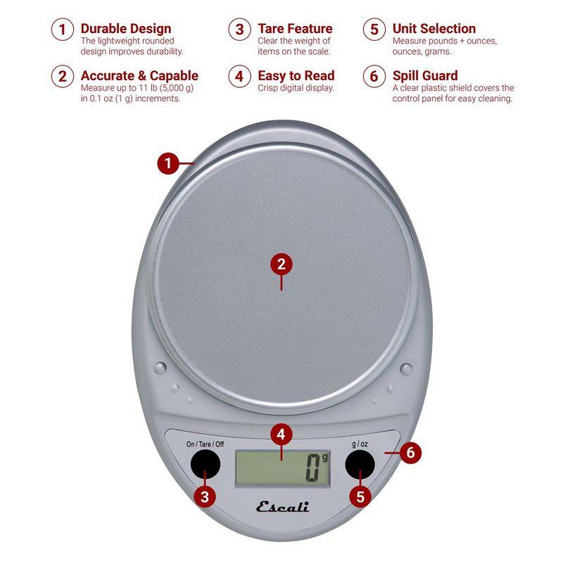 Escali Primo Digital Scale - Chrome