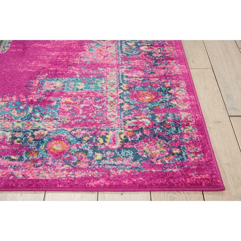 Extra Large Reversible Blue and Purple Geometric Synthetic Rug