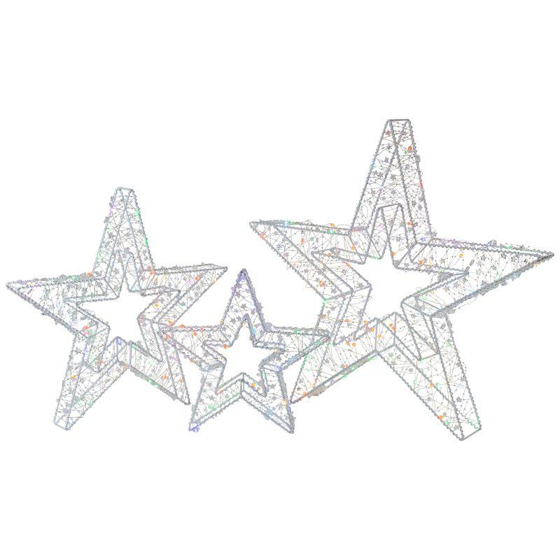 Northlight LED Lighted Multi-Function Outdoor Christmas Stars - 23" - Multicolor - Set of 3