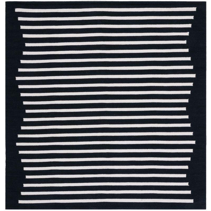 Montauk MTK313 Hand Woven Indoor Area Rug - Black/Ivory - 6'x6' - Safavieh