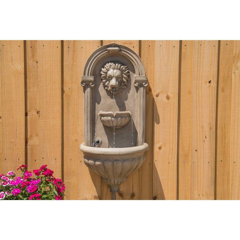 John Timberland Royal 35" High Sandstone LED Outdoor Wall Fountain