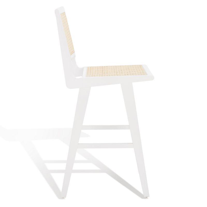 Hattie French Cane Barstool - SFV4140 - White/Natural - Safavieh Couture